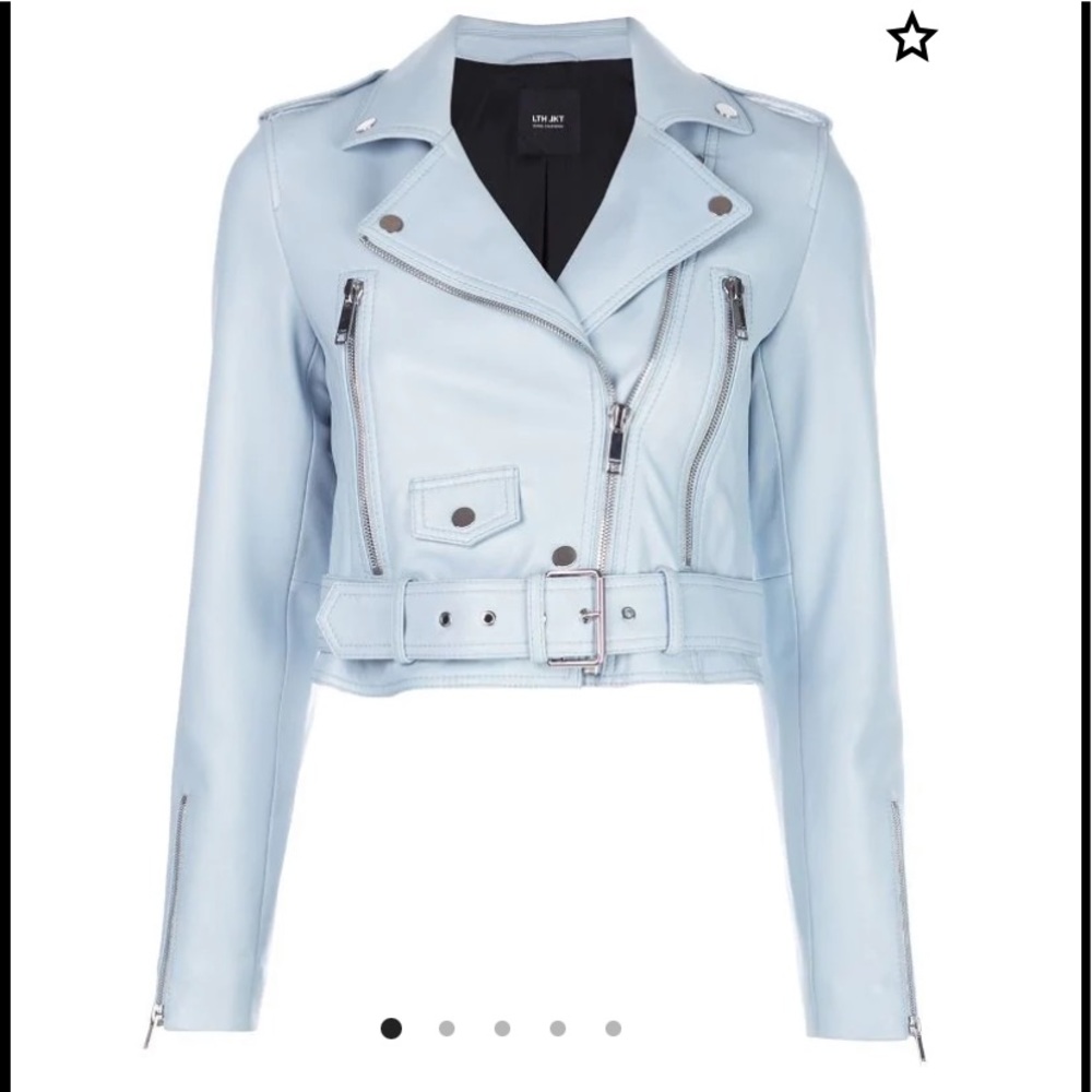 Lth Jkt Mya cropped biker jacket